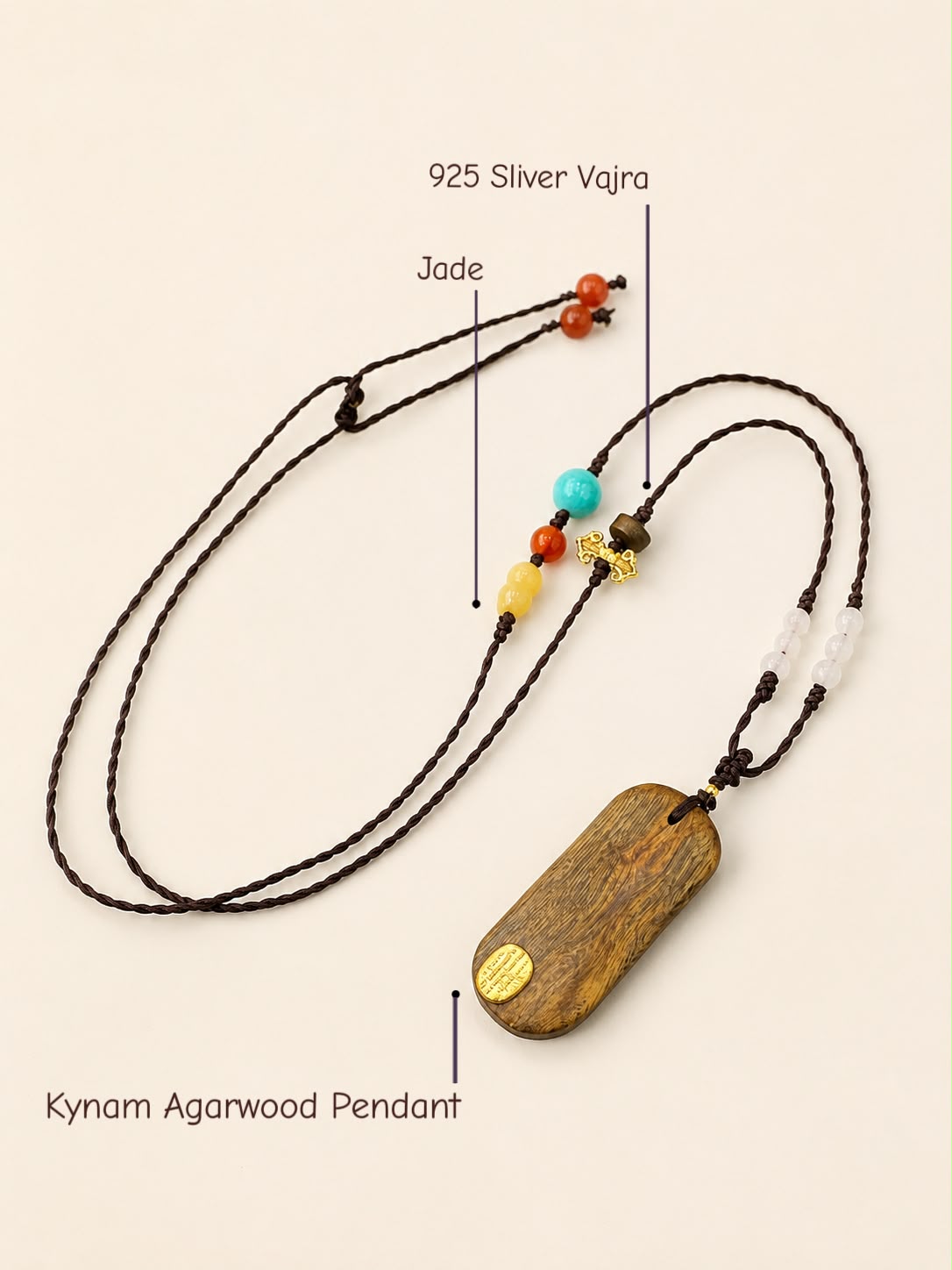 Om Mani Padme Hum mantra agarwood pendant (Only One Piece)